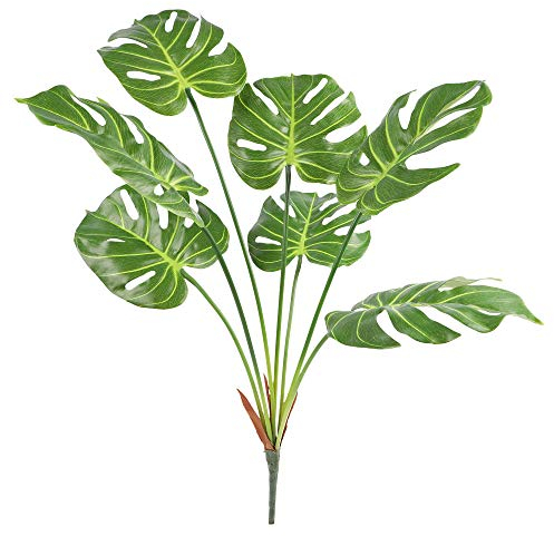 Famibay Tropische Künstliche Pflanzen 70cm/27.5inch Monstera Pflanze künstlich Kunstpflanze Palmenblätter Philodendron Stielen Plastikpflanzen Grüne Blätter Zimmer Pflanzen für Topf Zimmer Büro