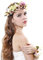 Boho-Blumenkrone, Hochzeit, Mädchen Blumen-Stirnband, Kranz, Kopfschmuck, Girlande, Heiligenschein, Feiern, Party, Anzug-Beige
