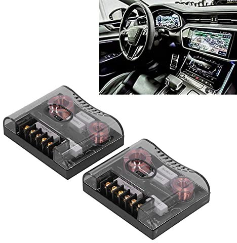Speaker Frequency Dividers, 300W Heat Resistant ABS Black 2 Way Speaker Crossover for Car