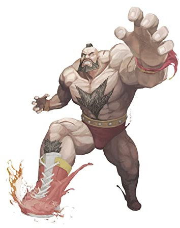 Cuadro mural de impresión sobre lienzo Street Fighter Zangief Retro Gaming Arcade USSR (60 cm x 80 cm)