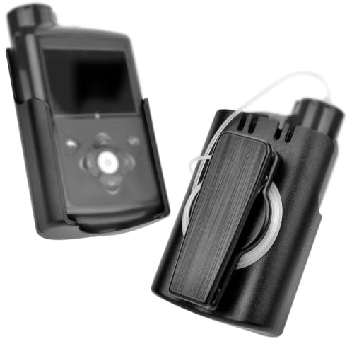 Insulinpumpengehäuse mit 360° drehbarem Clip für MiniMed 640G 780G 670G 770G 630G Pumpen, Minimized Insulinpumpe Holster Gürtelclip für Diabetiker (schwarz)