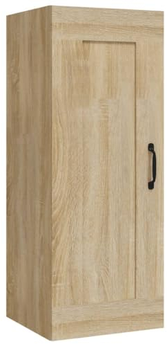 vidaXL Armario Colgante Almacenamiento Auxiliar Mueble Salón Pared Vitrina Flotante Decorativo para Casa Madera Contrachapada Color Roble