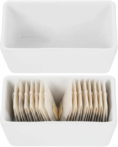 DOITOOL 2 pezzi di zucchero in ceramica porta bustina di tè, confezione da zucchero