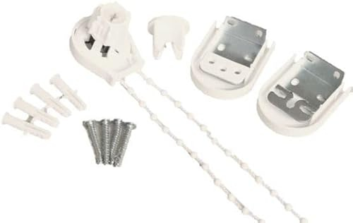 Concept4U Roller Blind Fittings 25mm Roller Shade Fitting Clutch Replacement Repair Kit Quality Bead Chain Roller Blind Curtain Fitting Brackets Set White Heavy Duty