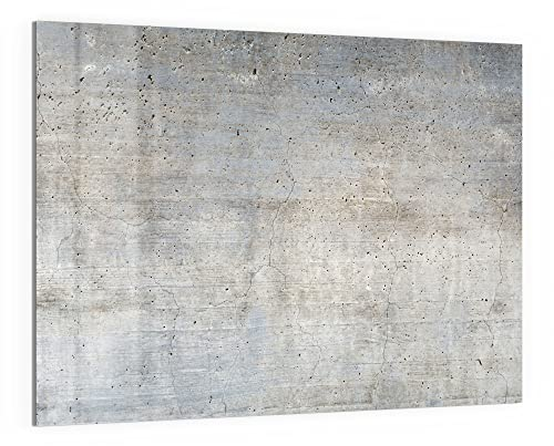DEQORI Glas-Magnettafel | 120x90 cm groß | Motiv Unverputzte Zementtextur | Memo-Board aus Glas | Magnetboard inkl. Magnete, Stift & Tuch für Küche & Büro | Tafel magnetisch & beschreibbar