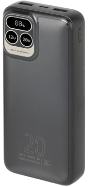 RIVACASE VA2521 Powerbank 20000 mAh, QC/PD 20W Externer Akku, Tragbares Ladegerät, mit LCD Display, 1 Eingang und 3 Ausgänge, USB-C Handy Ladegerät Kompatibel mit iPhone, Samsung, Huawei, iPad