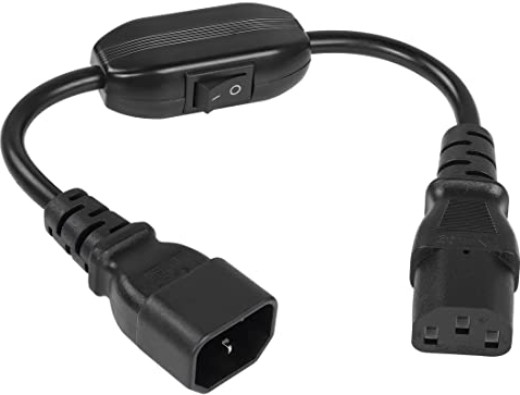 YACSEJAO 18AWG IEC 320 C14 to C13 with On/Off Switch Style PDU UPS Power Cord Cable Computer Power Extension Cable