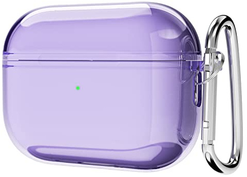 Svanove for Airpods Pro 2 Case Clear Hard Plastic, Transparent Simple Cute Airpods Pro 2nd Generation Case with Keychain, Y2k Aesthetic Trendy Airpods Cover Accessories for Women Girl, Purple Lavender
