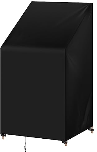 WOLTU Abdeckung für Gartenmöbel Gartenstühle, 65x65x120/80 cm, Abdeckhaube aus 420D Oxford Gewebe, Wasserdicht Abdeckplane UV-Beständig, Schutzhülle Plane für Möbelsets, Schwarz