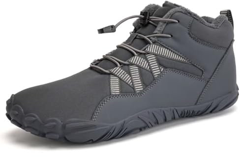 IceUnicorn Chaussures Pieds Nus d'hiver, Chaussures Pieds Nus pour Femmes, Chaussures Pieds Nus pour Hommes, Chaussures d'hiver Confortables avec Doublure, Bottes d'hiver,Minimalisme(Gris foncé 41EU)