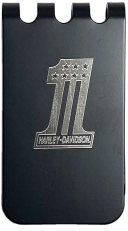 Harley-Davidson Pince à billets/décapsuleur en métal #1 pour homme – Finition noire mate, noir, 2.5 x 1.5
