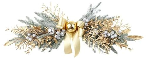 Künstlicher Weihnachtskranz, Zweig, Rattan, goldene Girlande für Haustür, zum Aufhängen an der Wand, drinnen und draußen, Weihnachtsdekoration, 70 cm Sturz