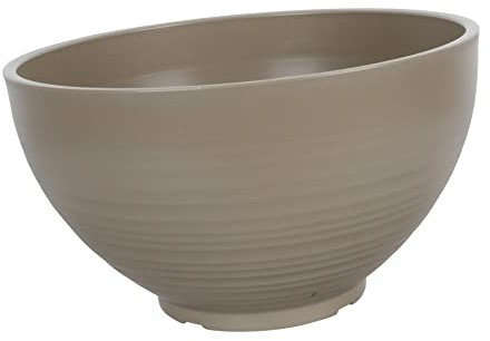 ABOOFAN 1 Pot de Fleurs en Résine Grand Pot de Lys Endormi Réservoir d'eau Récipient Hydroponique pour Plantes de Balcon Décoration de Jardin 30 Cm Jaune Terre