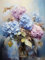 Individuelle Wandgestaltung Blaue Hortensien,40 * 60cm Leinwand Bilder Schlafzimmer Bilder Gemälde Kunst Druck Malerei canvas