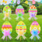 badaren 12 Stück Ostereier Hofschilder, Ostern Deko, Ostern Hof Sign Outdoor mit Stöcken, Bänder und Kleber, Schön, Oster-Hofschilder Dekorationen für Osterparty, Hof, Rasen, Gartendekoration