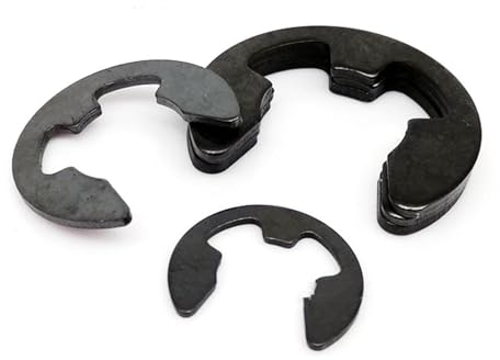 KSOPUERT 580 Stück E-Clips Sicherungsring aus Karbonstahl, offener E-Buckle Sicherungsring Unterlegscheibe M1,5-M10, 10 Größen