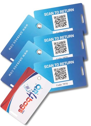 QR4Bags 3 personalisierte Etiketten mit QR-Code für persönliche Effekte und Koffer – QR-Code mit nützlichen Informationen im Falle von Verlust von Gegenständen (weiß/rot)