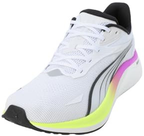 PUMA Electrify Nitro 4, Zapatillas para Correr de Carretera Hombre, White-Pure Magenta-Yellow Alert, 44 EU