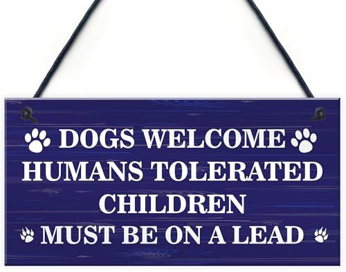Red Ocean Garden Sign For Fence Yard Sign Hanging Sign For Garden Funny Outdoor Garden Sign Dogs Welcome Sign Funny Home Decor Dog Gift Dog Sign Man Cave Sign