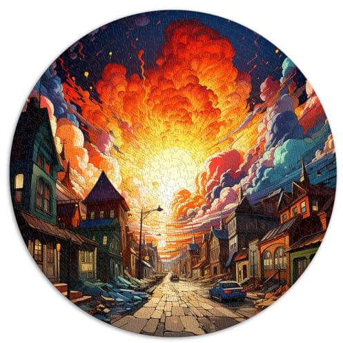 1000-teiliges Puzzle, Lernspiele, Trondheim, farbenfrohe kreisförmige Puzzles, für Erwachsene und Kinder ab 12 Jahren. Kartonpuzzles. Puzzles für Erwachsene, Lernspiel, Herausforderungsspielzeug.