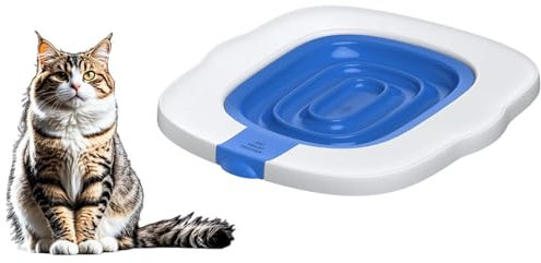 Cat Toilet Training Kit - Removable Design Reusable Universal Cat Toilet Trainer for Home Cat Toilet Trainer for Pet Cleaning (Blue)
