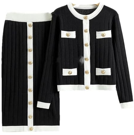 Koreanische Vintage Stricken Röcke Sets Frauen Dünne Oansatz Kurze Pullover Strickjacke 2 Stück Anzüge Taste Strickwaren Röcke Set