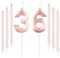 mciskin Rose Gold 36 Birthday Candles-Number 36 Candle for Cake with Long Thin Candles Set, Rose Gold Cake Topper for Women 36th Birthday Decorations Supplies,36th Wedding Anniversary Decorations