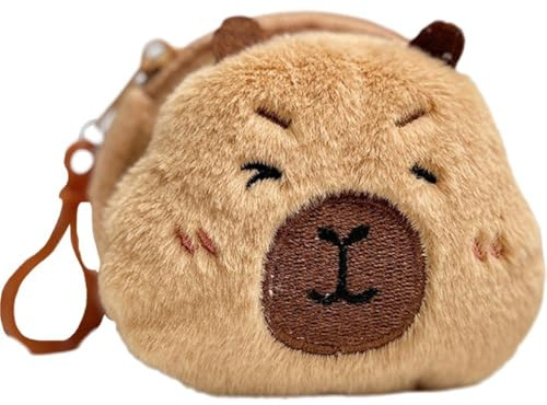 Muteitt Porte-Monnaie Mignon Capybara, Pochette en Peluche avec Fermeture Éclair, Kawaii, Porte-Monnaie en Forme d'animal De Dessin Animé pour Enfants, Filles Femmes