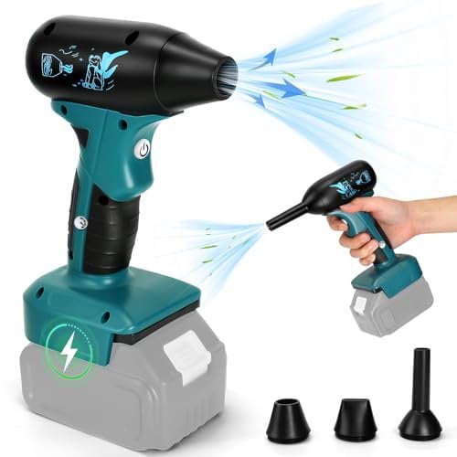 Lieberwell Mini Soffiatore per Makita Batteria 18V, Soffiatore per Foglie 130000 giri/min 180W, Soffiatore per Polvere Portatile a 4 Velocità, Ventilatore Industriale Jet Dry Turbo (Senza Batteria)