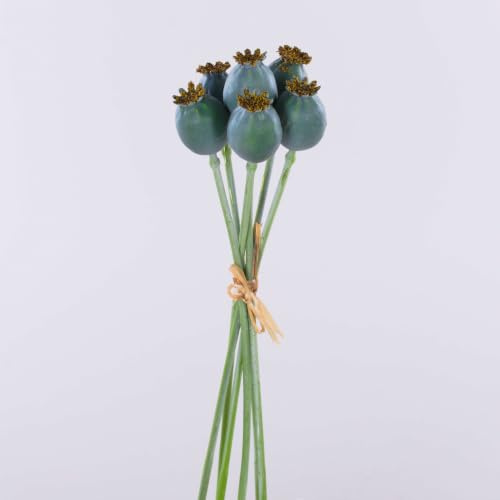 artplants.de Kunst Mohnkapseln TSCHIKO im Bund, mintgrün, 30cm - Kunststrauß