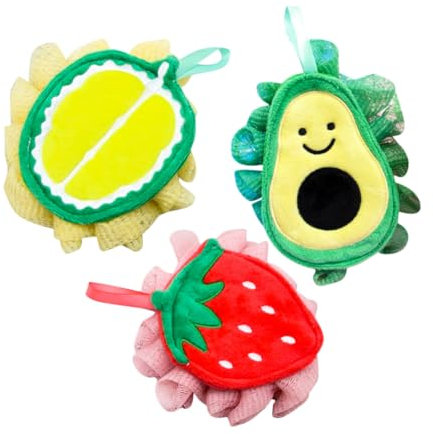 TOVINANNA 3stücke Bunte Badebälle in Fruchtform Weiche Peeling-badekugeln Für Sanfte Reinigung Kindgerechte Badezimmer-accessoires Schaumwunder Für Fröhliche Baderituale