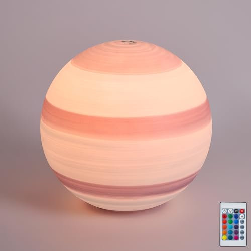Tonhandisplay LED Gartenleuchte Außenlampe Kugellampe mit Stromkabel 3 M Leuchtkugel Farbwechsel Fernbedienung RGB Dimmbar Fassung E27 inkl Leuchtmittel IP55 (Neptun-40)