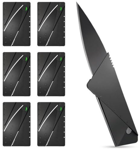 HAMKU 6 Pezzi Coltello Per Carte Di Credito, Coltello Per Carte Di Credito, Coltello Pieghevole Per Carte Di Credito, Coltello Tascabile Per Esterni