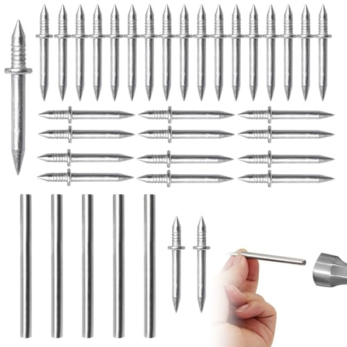 500 chiodi a doppia testa, per battiscopa, viti di sicurezza invisibili, non lasciano segni, con 5 manicotti, per mobili in legno