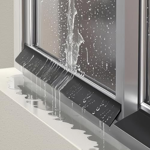 Regenschutzleiste Für Fenster Und Türen Selbstklebende Gummi-Abdichtung, Für Vor Wassereintritt An Fensterrahmen Fensterbänken, Langlebig Und Wetterfest Schutz Vor Regenwasserrückstau(4.5cmx1.5M)