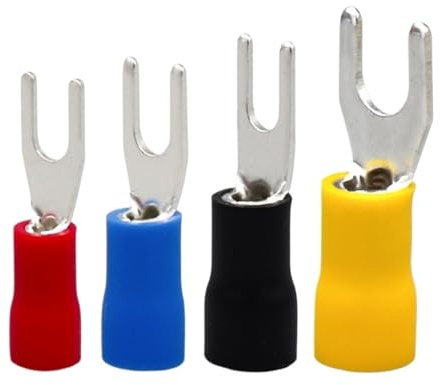 50 STÜCKE Reinem Kupfer Spaten Terminals Isolierte Gabel Crimp Terminals Draht Ende Anschlüsse SV1.25/2/3.5/5,5-3/4/5/6/8 Kabel Stecker(SV1.25-8)