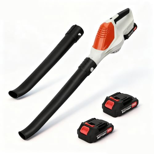 Expédition Directe France Souffleur de Feuilles sans Fil, Souffleur Électrique 24V avec 2 Batteries et 1 Chargeur 5 Vitesses (Réglables) – Idéal pour Entretien de Pelouse, Patio et Jardin