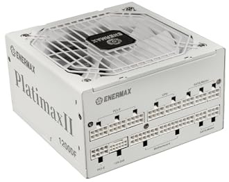 ENERMAX PLATIMAXII 1200W Netzteil vollmodular 80+ Platinum 5.1 12V-2x6 WH | White Cybenetics Platinum, PCIe 5.1 12V-2x6, 135mm DF-Lüfter 60% Semi-Fanless, 105°C japanische Kondensatoren EPS1200P-NPX-W