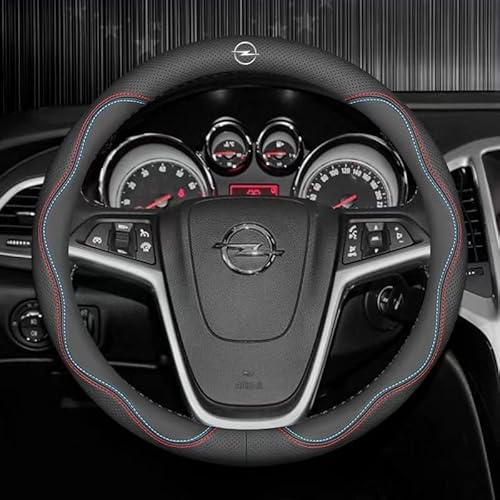 woshisanni Auto Lenkradbezug für Opel Astra J H G K, Leder Lenkradabdeckung Lenkradschutz Atmungsaktives Anti Rutsch Steering Lenkradschoner Innenraum Zubehör