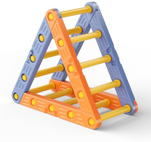 Montessori Kletterdreieck, Klettergerüst mit Dreieckiger Leiter Bogenleiter und 2 Kletterbrettern Verstärkte Verbindungen rutschfeste Fußabdeckungen 50 kg 1-6 Jahre (Dreieckiges Klettergerüst)