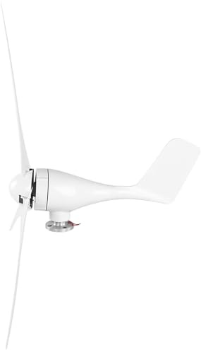 Ycauty Kit Generatore Eolico Efficiente da 100 W per Cabina di Barche, Piccolo Alimentatore a 3 Pale, Lega + Materiale Plastico, Bianco, 12 V/24 V/48 (24)