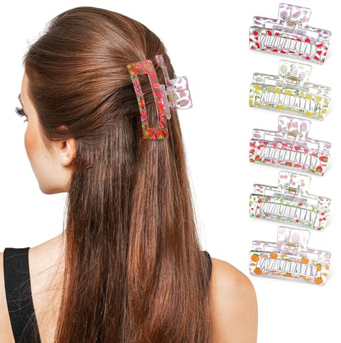 GRIRIW 5 Stück Transparente Haarklammern für Frauen mit Starkem Halt aus Stabilem Ps Material für Make Up und Zeremonien