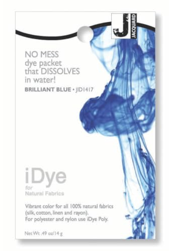 Jacquard iDye Fabric Dye Brilliant Blue for Natural Textile Fibres 14g No Mess Packet