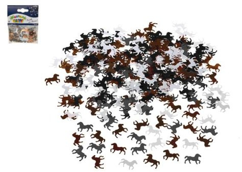 tib 15163 Pferde Deko Konfetti Farbe Schwarz Braun Weiß, Einheitsgröße