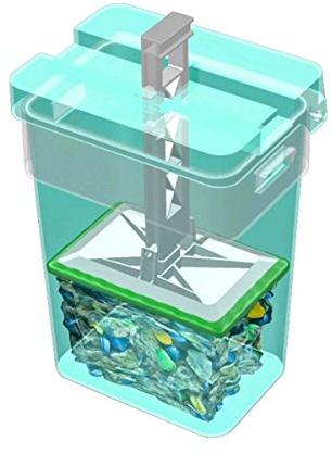 Pressboy, bidone della spazzatura con dispositivo di compressione, capacità 35 litri, salvaspazio, comprime i rifiuti