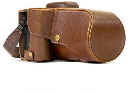 MegaGear Ever Ready Protective Leather Camera Case, Bag for Canon EOS T6i / Canon EOS T6s Camera with 18-200 (750D, 760D) DSLR Camera (Dark Brown) (MG528)