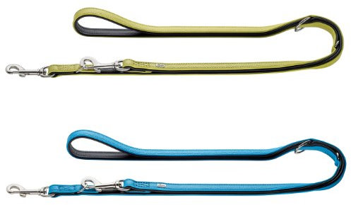 HUNTER Capri Verstellbare Führleine für Hunde, Leder, Nappa, weich, 1,1/200 cm, stein