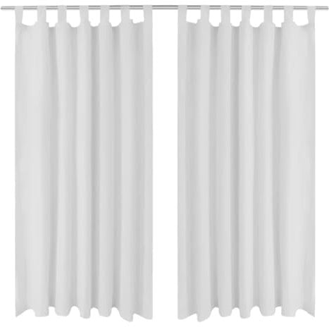 vidaXL 2X Microsatin Vorhang 140x175 cm Kräuselband Blickdicht Schlaufenschal
