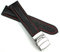 Sulla 22mm Herren Leder Uhrenarmband Edelstahl Faltschließe schwarz roter Naht