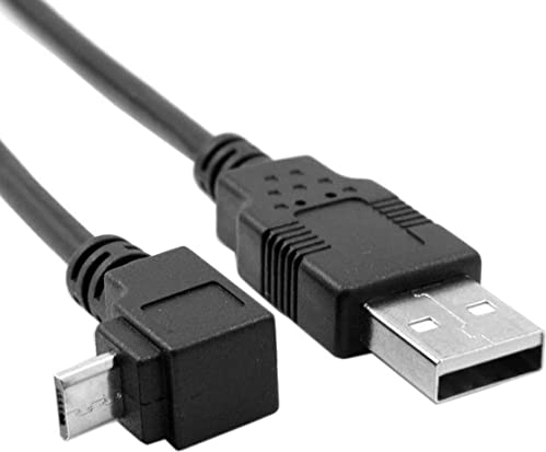 CABLEPELADO Câble micro USB synchronisation et charge coudé à 90° Transfert de données 480 Mbit/s Compatible avec Samsung, HTC, Sony, Motorola, LG, Nokia, Kindle, PS4, Xbox One Noir 1,80 m